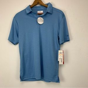 Grand Slam Shirt Mens Small Polo Natural Touch Performance UPF 15 Blue Stripe